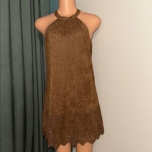 Brown Halter Neck Dress